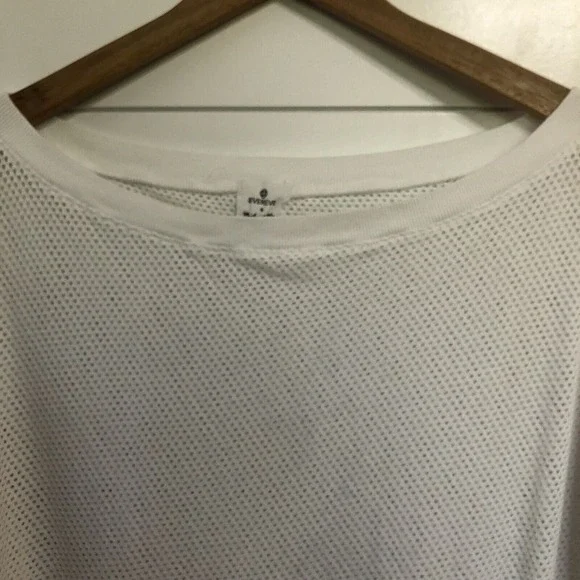 Evereve x Michael Stars Women's Mesh Dolman Sleeve Top Shirt Size S White Disco - Picture 4 of 9